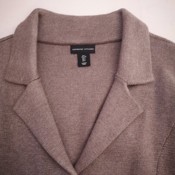 NWT Adrienne Vittadini Ladies Size Large Brown Straight Fit Knit Blazer - Picture 3 of 14